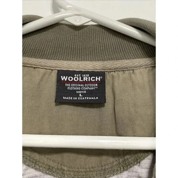 Woolrich Shirt Mens Large Button Up Short Sleeve Hawaiian Floral Tropical Gray - Picture 6 of 8